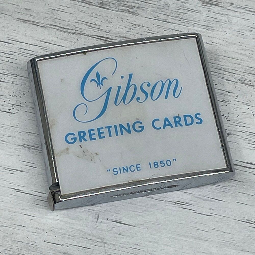 Vintage Gibson Greeting Cards Barlow Miniature Tape Measure - USA Made 1960s